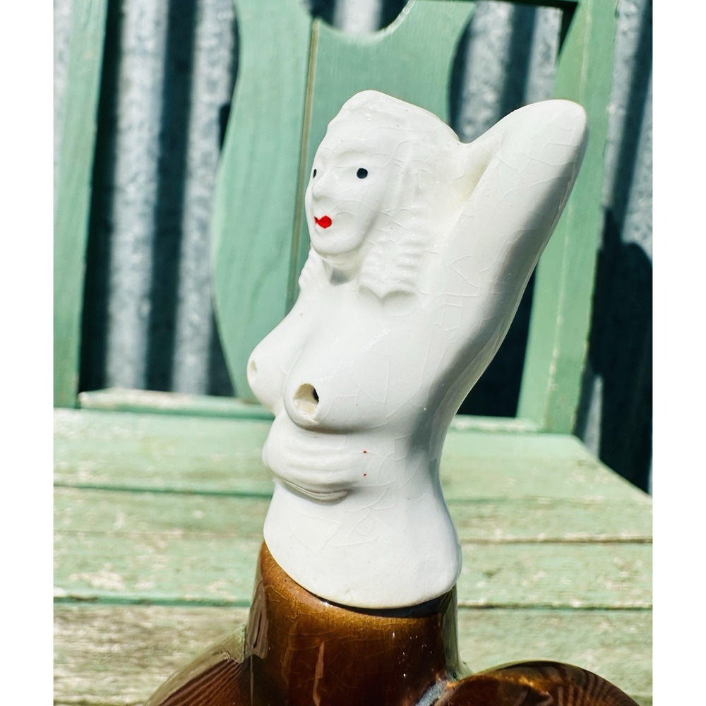 Vintage Mid Century Nude Pin-Up Decanter Jug Pour-Through Stopper Made In Japan - Picture 5 of 12